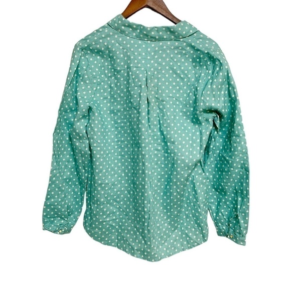 Soft Surroundings 100% Linen Button Front Long Sleeve Blouse - Picture 3 of 4